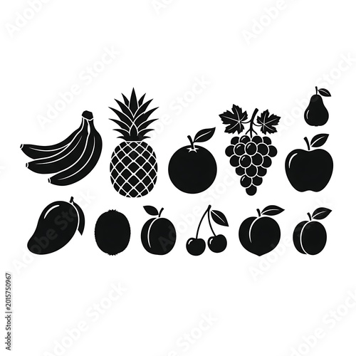 Variety of Fresh Fruit Icons.