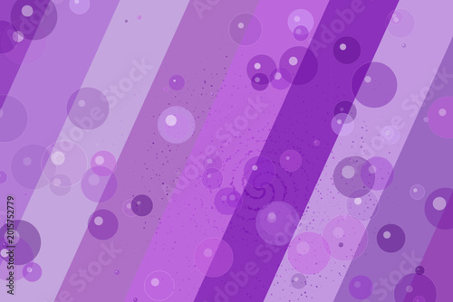Abstract diagonal stripes with floating circles and dots in a purple color palette background vector
