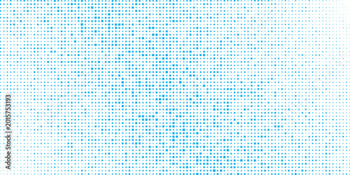 Tableau sur toile Abstract blue halftone dot pattern on white background with creative circular de