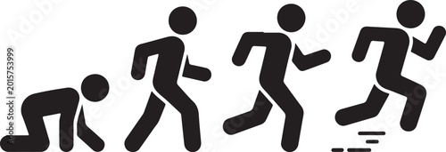Bilde på lerret Running man sequence from crawling to sprinting