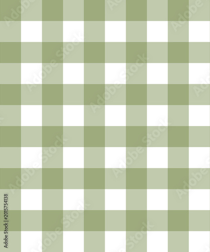 Striped gingham green horizontal and vertical pattern, with white minimalist block line background