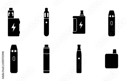 Photos Vape Pen Icons, Electronic Cigarette Vector Set, Vaping Device Collection, Moder