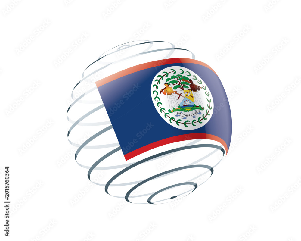 Fototapeta premium Belize flag on an abstract globe