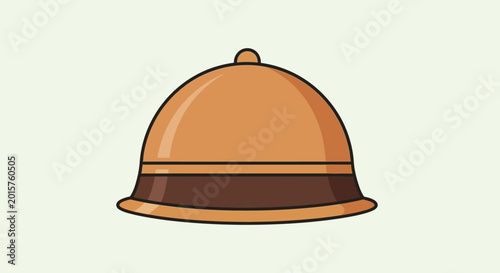 Billede på lærred Safari Hat Icon - Illustration of a Pith Helmet in Cartoon Style