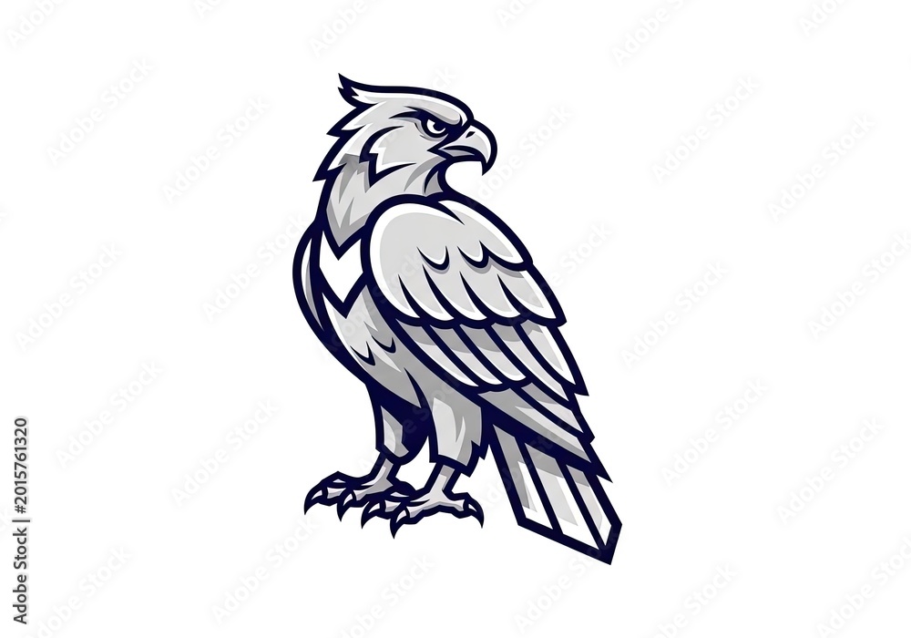 Fototapeta premium Stylized eagle mascot logo illustration on white background