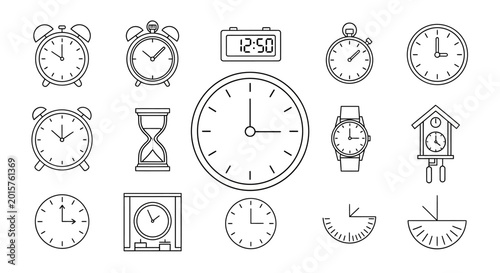 Tableau sur toile Various Clocks and Watches Displayed.