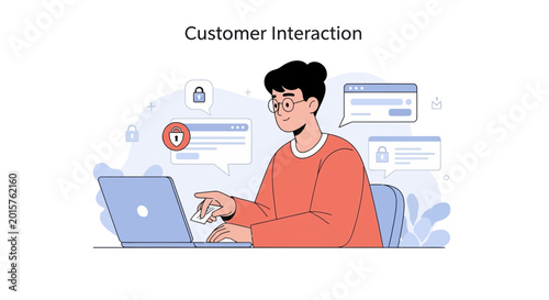 Digital Customer Interaction with Security and Chat Bubbles