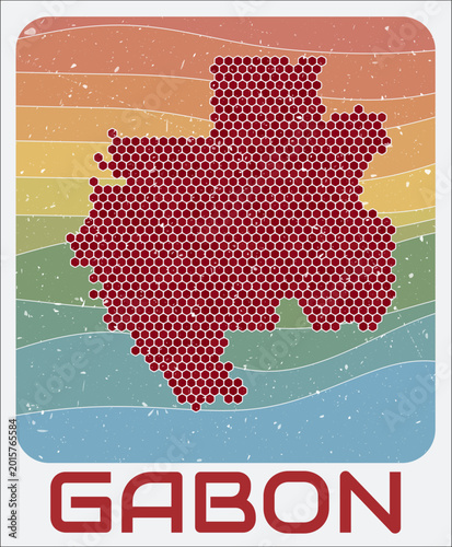 Bild auf Leinwand Gabon vintage logo