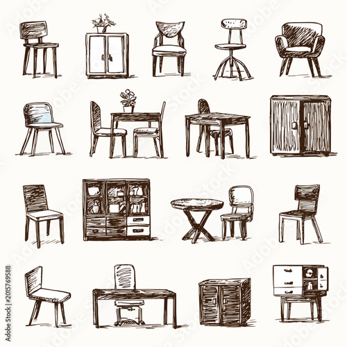Furniture pieces for home decor.