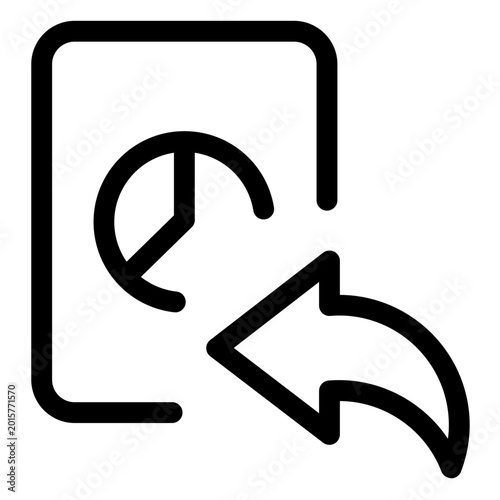 A graphic symbol shows a pie chart moving out