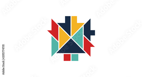 Free Download Colorful geometric shapes mosaic logo. - GFXLoad