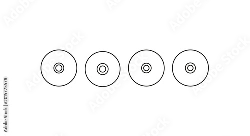 Foto Four Circular Metallic Targets Side By Side.