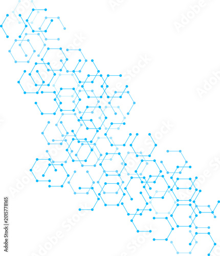 Abstract Hexagon Molecule Network Technology Background