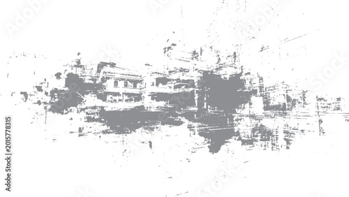Bild auf Leinwand Black and white city panorama with sketch architecture style Urban skyline vecto