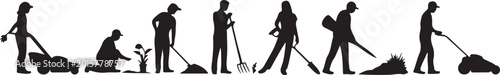 Fotografia People performing various gardening activities