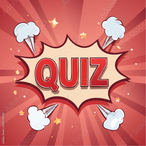 Retro Comic Book Quiz Explosion - Fun Question Game, Trivia Night