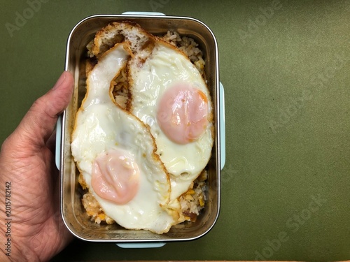 Close-up  and delicious meal with eggs