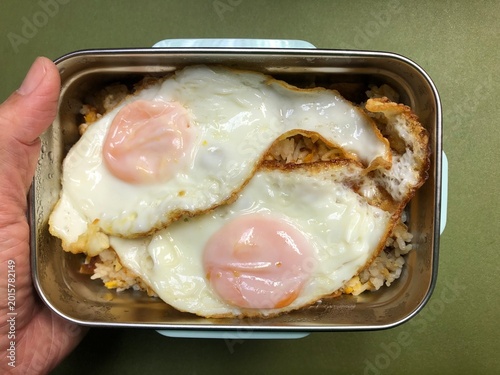 Close-up and delicious meal with eggs