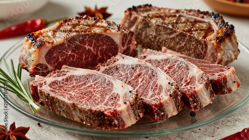 lamb chops on a white plate