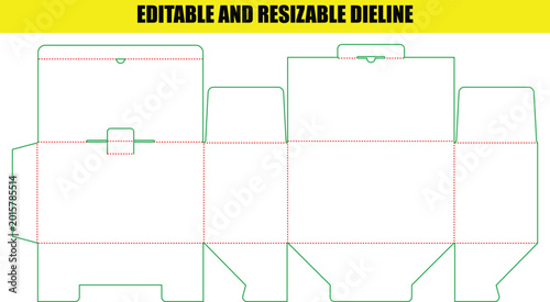Foto Professional tuck end box die line template for packaging manufacturing and cust