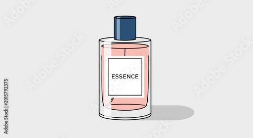 Bottle of Perfume with Blue Cap.