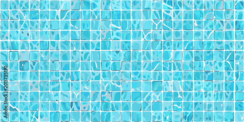 Fotografía Blue mosaic tiles texture geometric pattern background