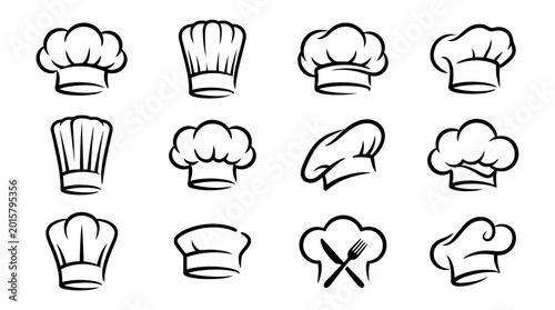 Photos Collection of chef hats with different designs and styles for culinary use