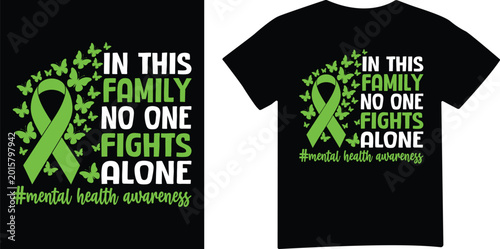 Photos Family no one fights alone mental health awareness butterflies and ribbon