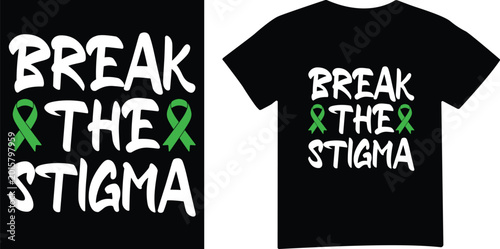 Φωτογραφία Break the stigma graphic with ribbons and bold typography for mental health