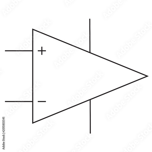 Bild auf Leinwand operational amplifier op amp circuit line icon vector