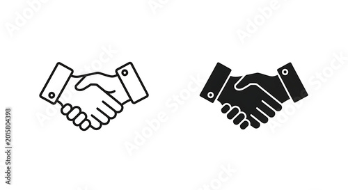 Two handshake icons isolated on white background