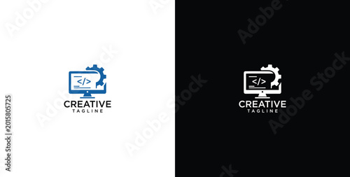Valokuva Computer repair logo template