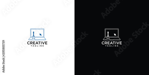 Tablou pe pânză Computer repair logo template
