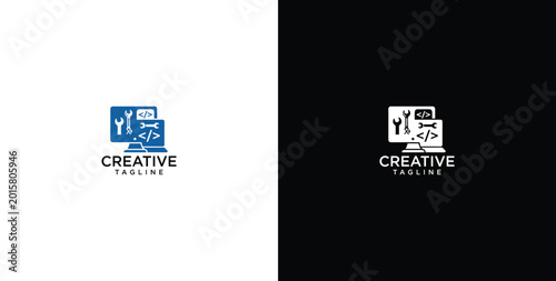 Fotografija Computer repair logo template