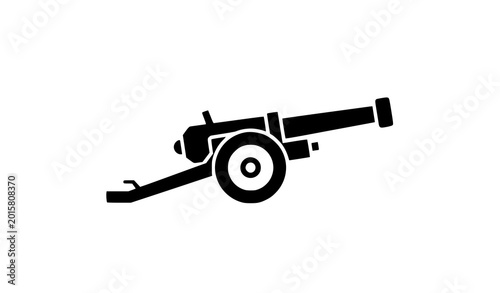 Schilderij op canvas Vibrant pop art military cannon vector illustration colorful vintage field gun g