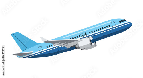 Fotografija Airplane flying through clear blue sky.