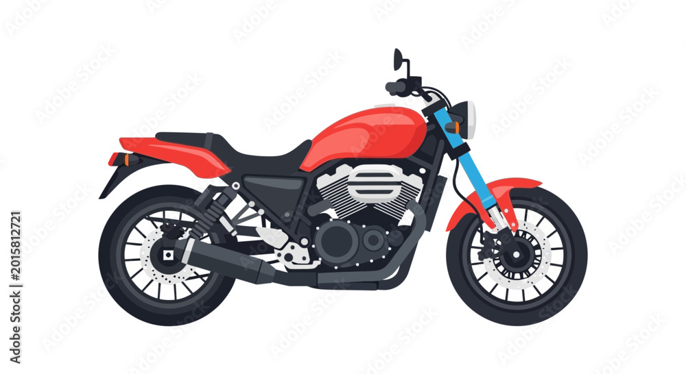 Obraz premium Red Motorcycle with Black Wheels.