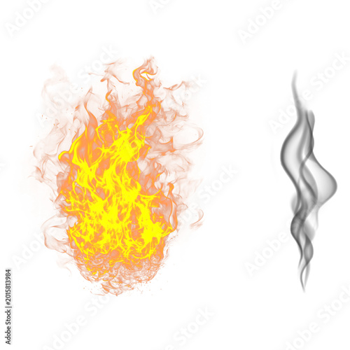 fire flames with smoke