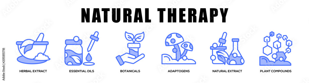Fototapeta premium blue - Natural Therapy web banner icon vector illustration concept