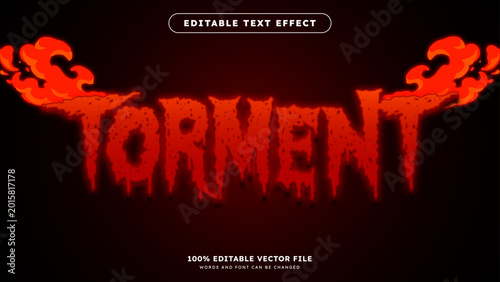 Fotografi Red Torment Vector Fully Editable Text Effect suitable for Halloween design