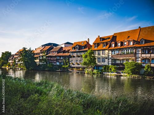 Panorama of Little Venice district in Bamberg, Germany, on July 4, 2025