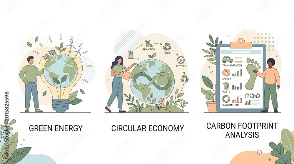 Fototapeta premium Environmental sustainability concepts for green energy and recycling