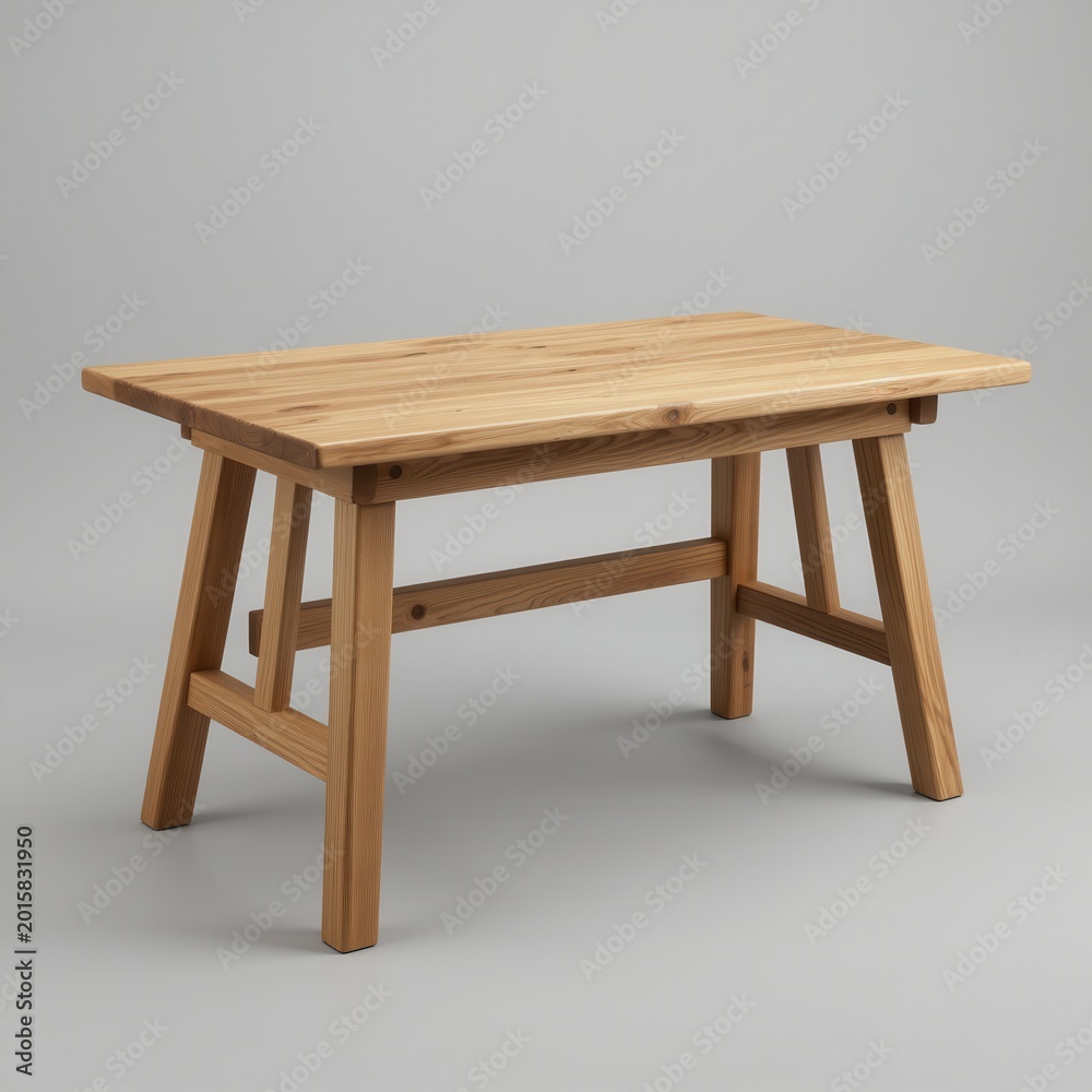 Fototapeta premium Minimalist Wooden Table Design Studio Mockup