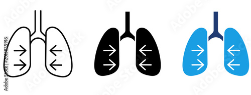 Fotografie Human Lungs Anatomy and Respiratory Health Icon Set.