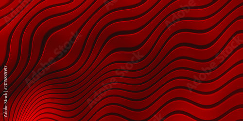 Fotografie dynamic, wavy, dark red abstract surface (sinusoidal shape) with an expensive satin or velvet texture