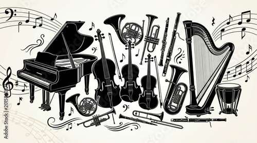 Canvas Print grunge music background