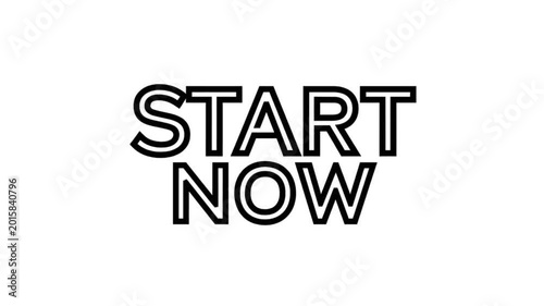 Bold black and white text graphic with the words 