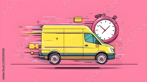 Fast delivery package vector illustration