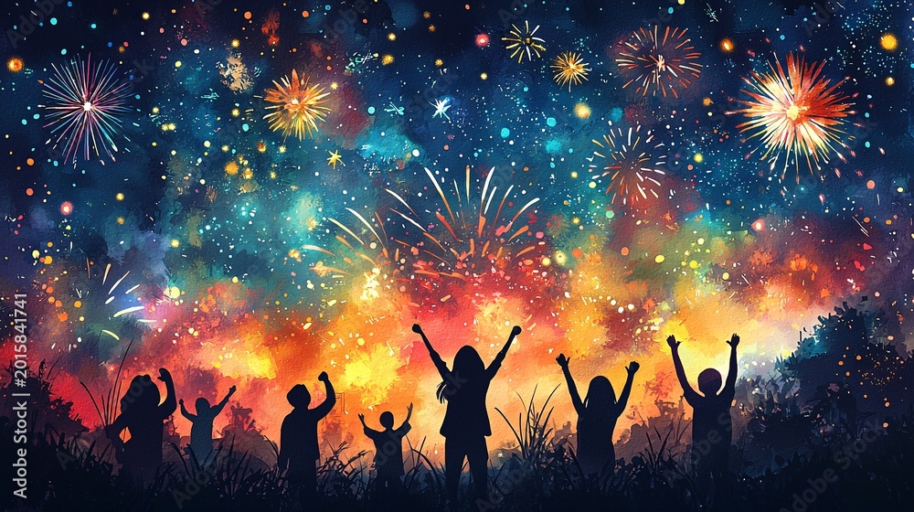 Fototapeta premium Colorful fireworks party