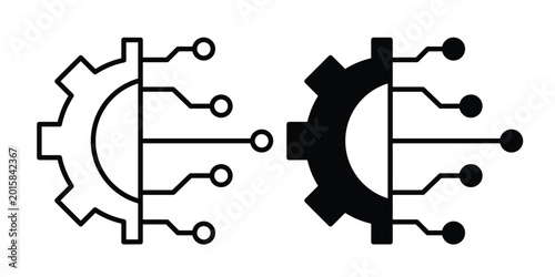 Schilderij op canvas advanced technology icon. thin line icon vectors